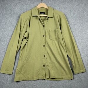 Vintage Patagonia Shirt Womens Medium Green Organic Cotton Button Up 90s 53315